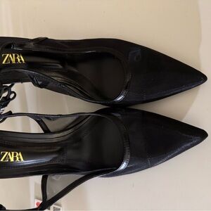 Zara mesh heels with ankle straps